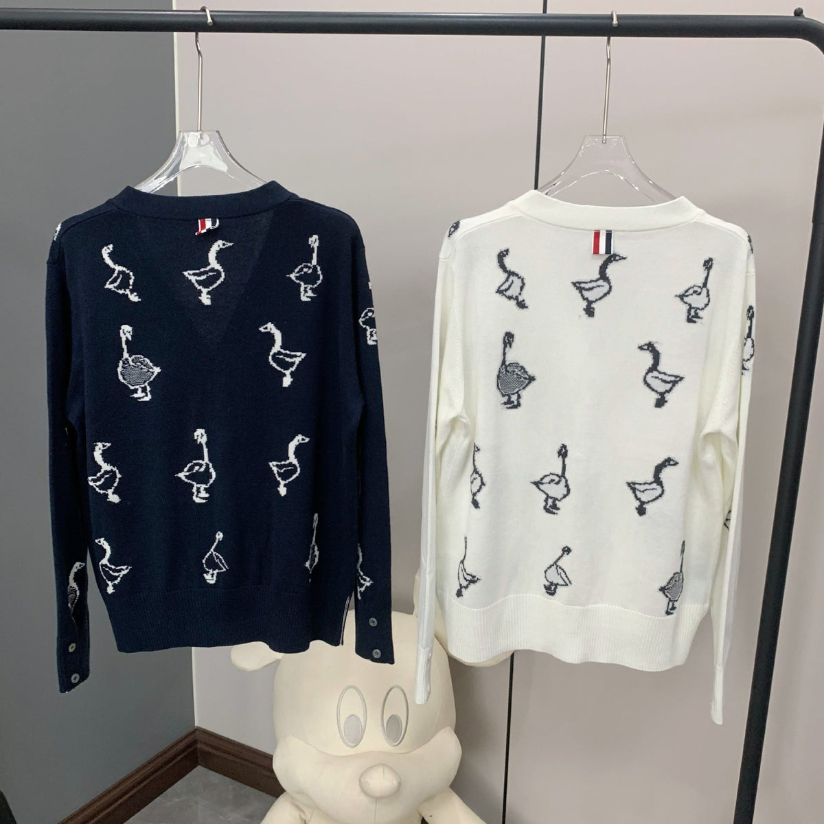Thom Browne Swan Intarsia Knit Cardigan - Women's Spring Summer Collection