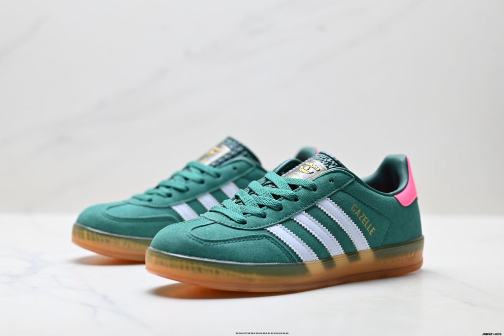 adidas x Gucci Gazelle Green Pink Sneakers