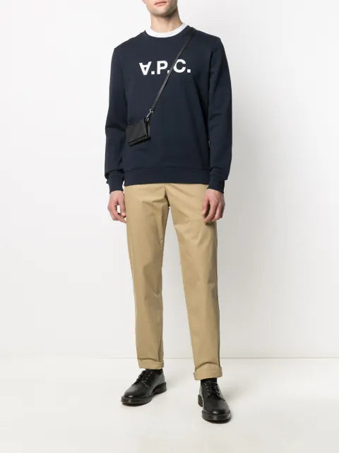 A.P.C. logo-print round neck sweatshirt