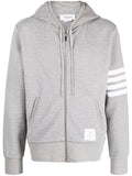 Thom Browne cotton ottoman 4-bar zip hoodie