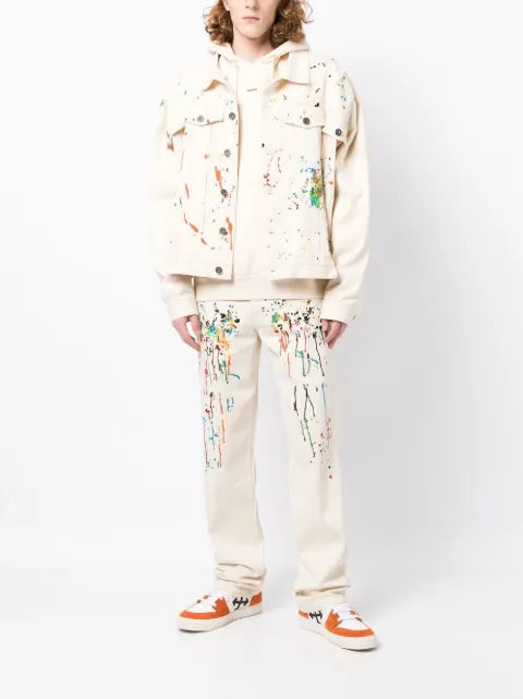 Mostly Heard Rarely Seen paint-embroidered denim jacket