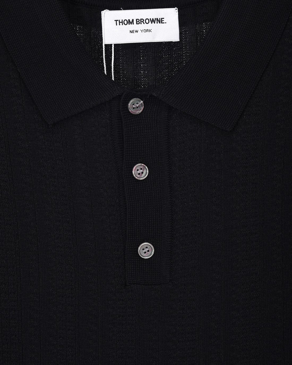 Four-Bar Stripe Knit Polo | Thom Browne
