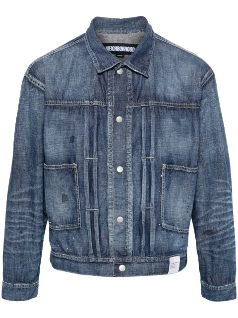 Neighborhood paint-splatter denim jacket