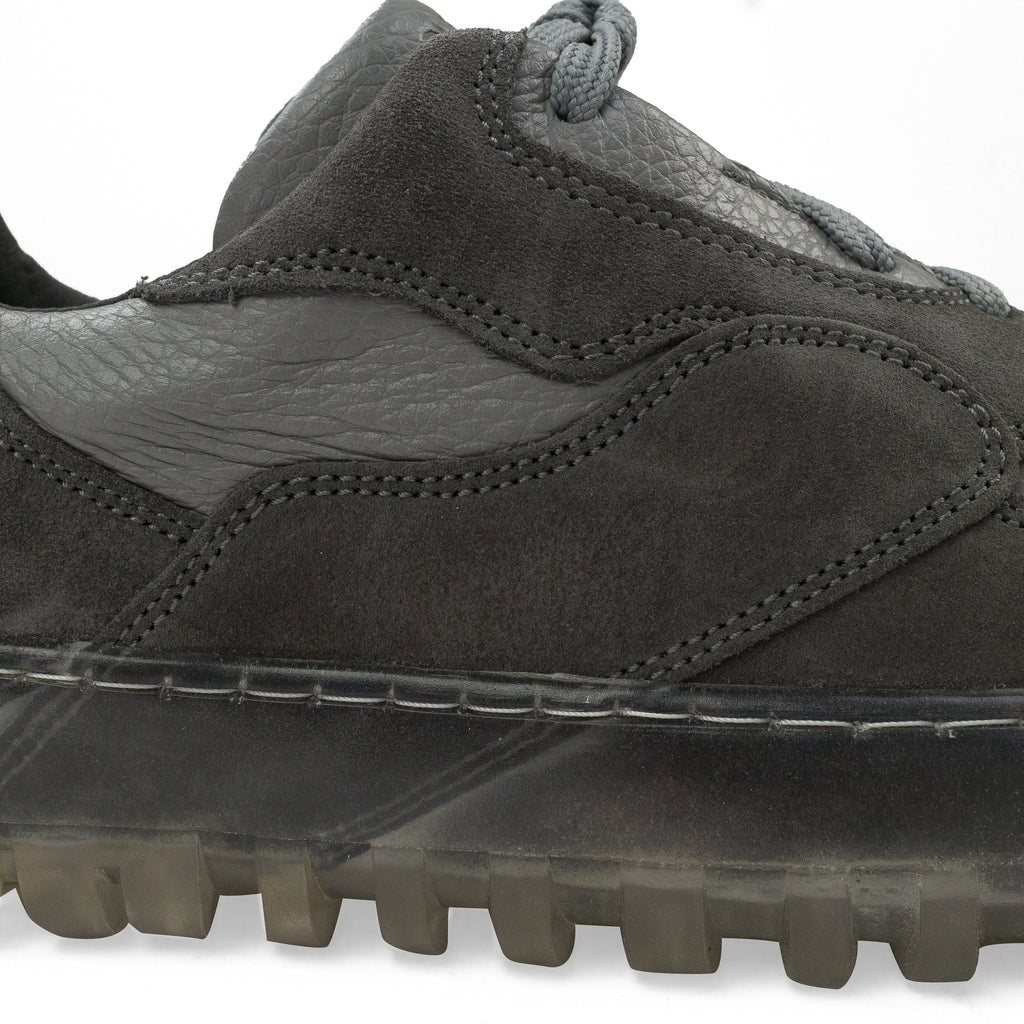 GREY LEATHER/WRAP SOLE SNEAKERS