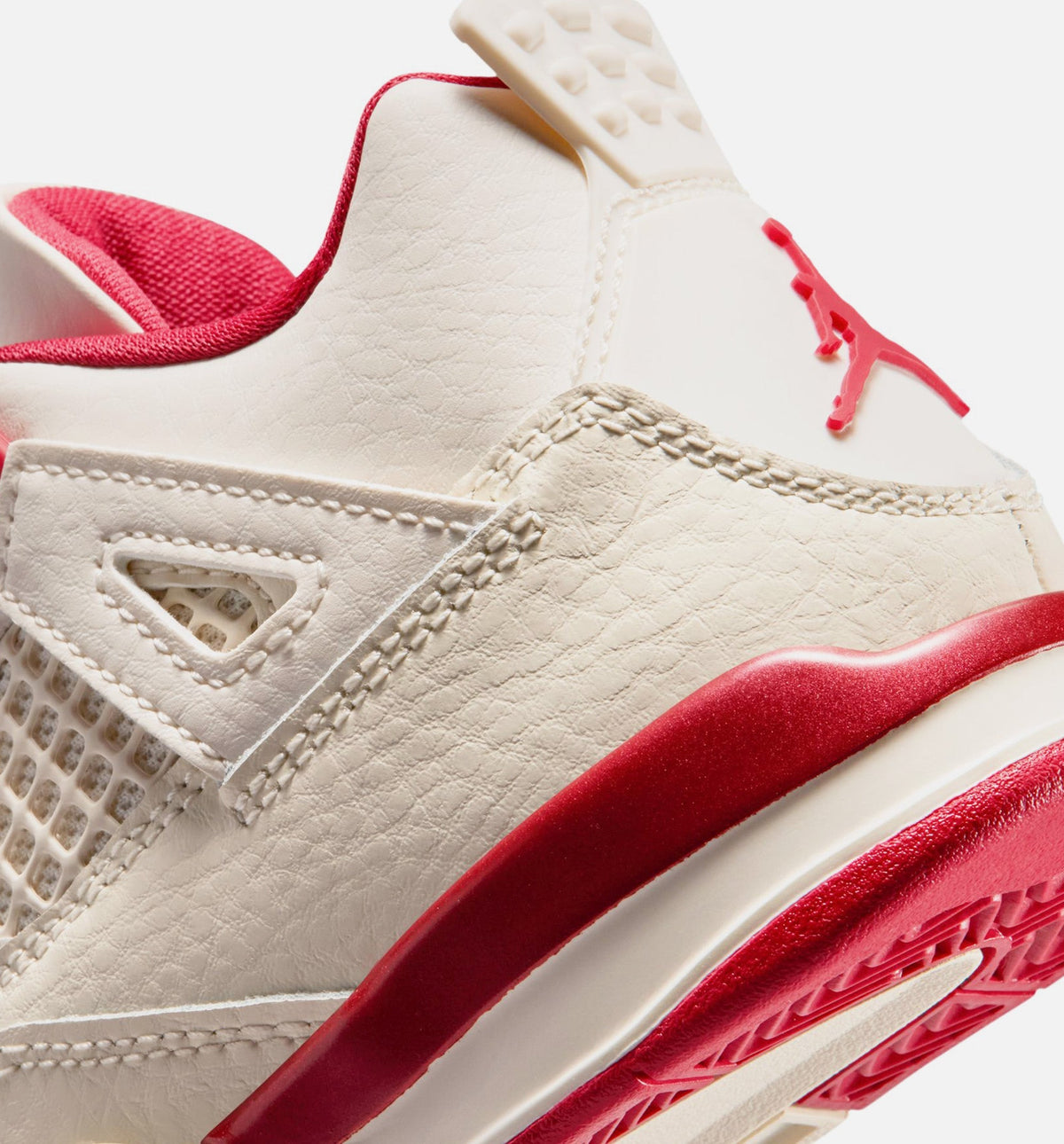 Air Jordan 4 Retro Valentine's Day Preschool Shoes - Ivory/Red