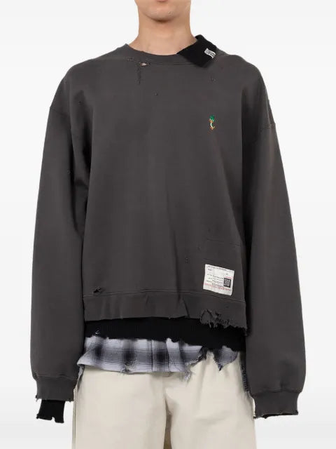 Maison MIHARA YASUHIRO layered distressed-detail sweatshirt
