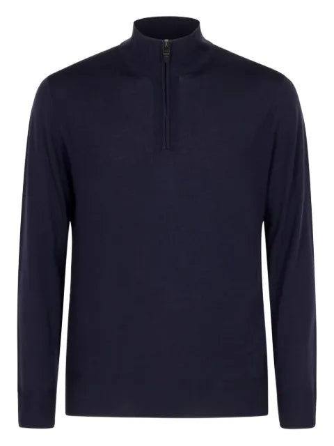 Canali high-neck zip-up sweater
