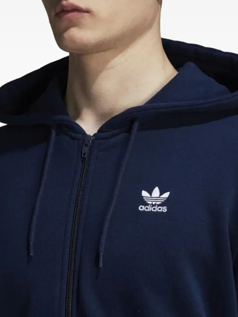 adidas Originals Trefoil-embroidered full-zip hoodie