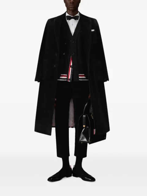 Thom Browne merino baby cable stitch RWB stripe cardigan