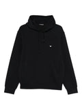 Emporio Armani double-jersey hoodie with embroidered micro Eagle logo