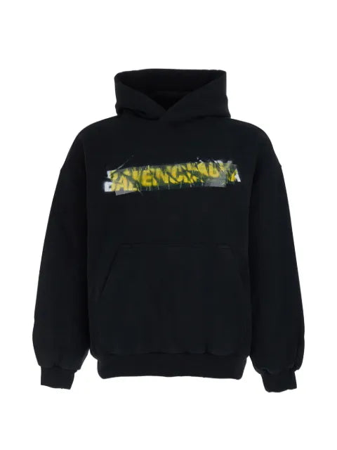 Balenciaga messy spray medium fit hoodie in black