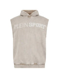Plein Sport crackle-effect sleeveless hoodie