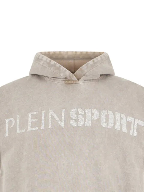 Plein Sport crackle-effect sleeveless hoodie