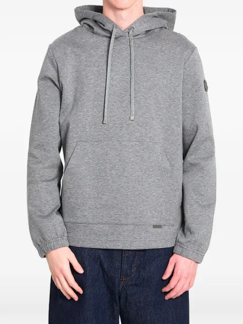 Moncler leather logo cotton blend hoodie