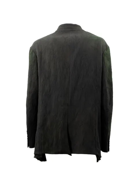 Ziggy Chen crinkled-finish single-breasted jacket