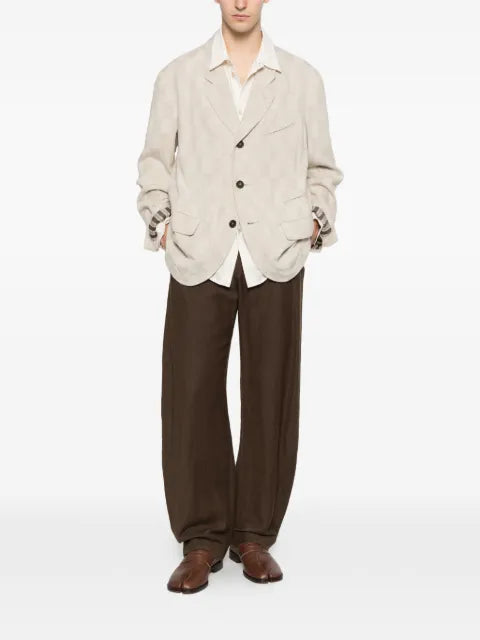 Ziggy Chen single-breasted blazer with checkerboard pattern