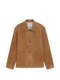 BOSS button-up suede jacket with checkered lining