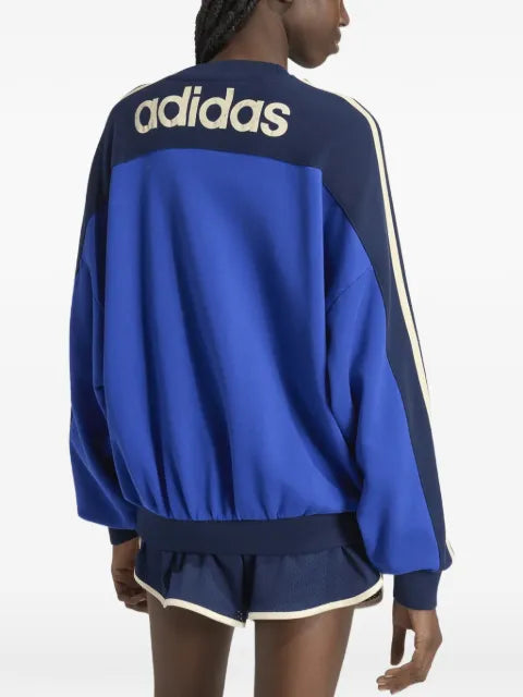 adidas logo-embroidered striped sweatshirt