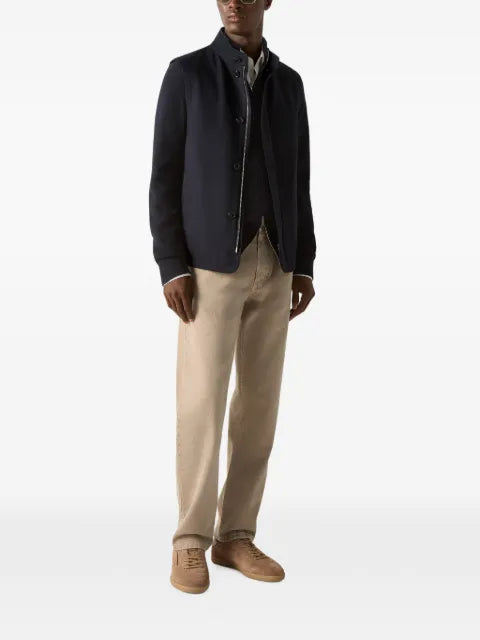 Zegna navy blue microfiber Motorin 50cc vest