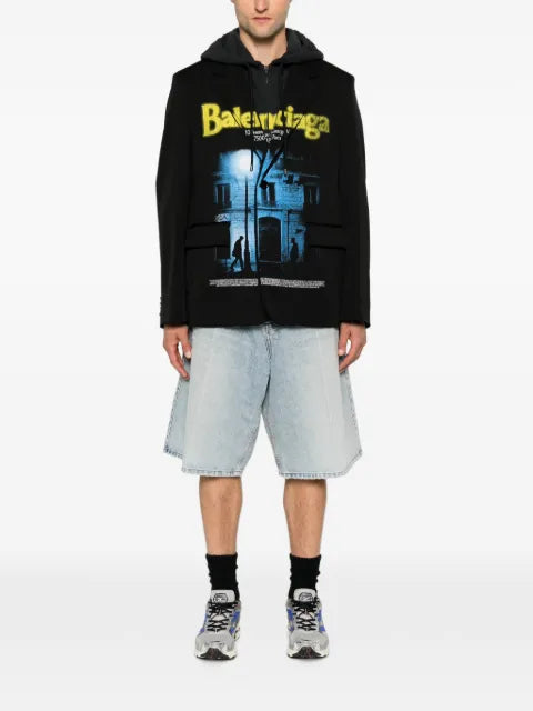 Balenciaga graphic-print layered jacket