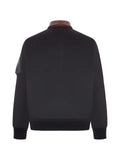 sacai leather-trimmed utility bomber jacket