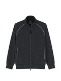 Boggi Milano full-zip sweatshirt in wool-blend diagonal