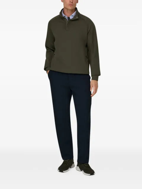 Boggi Milano quarter-zip sweatshirt in cotton blend scuba B Tech