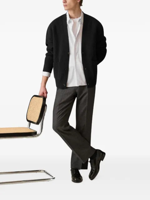 Lardini ribbed-knit V-neck cardigan