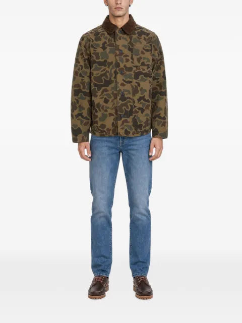 Filson camouflage-print corduroy-collar jacket