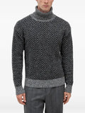 HUGO relaxed-fit turtleneck sweater with herringbone knit