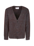AMARANTO  marl-knit V-neck cardigan