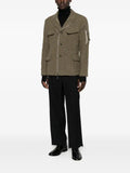Masnada asymmetric zip-fastening military jacket
