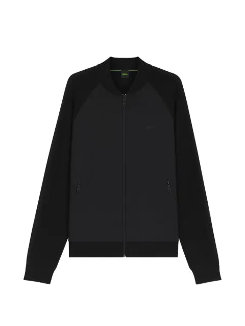 BOSS raglan-sleeve zip-up sweatshirt