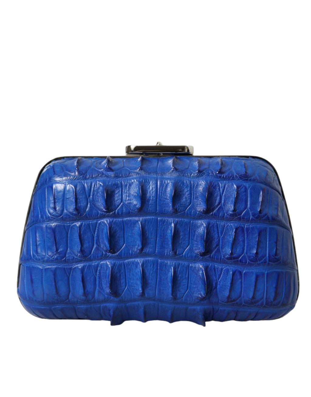 Blue Electrique Exotic Skin Shoulder Box Clutch