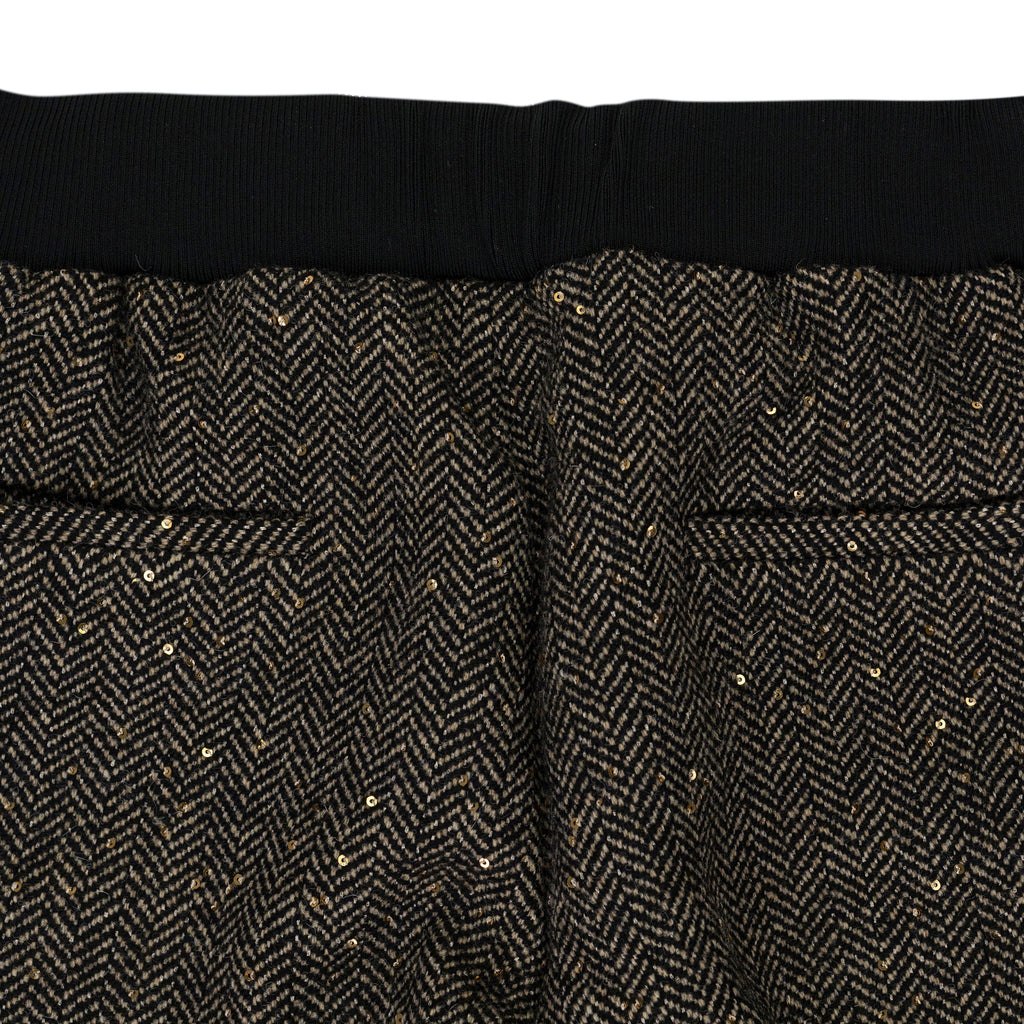 Black Sand Herringbong Sequins Sweatpants