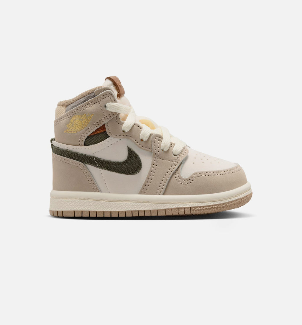 Air Jordan 1 Retro High OG Khaki Infant/Toddler Lifestyle Shoe
