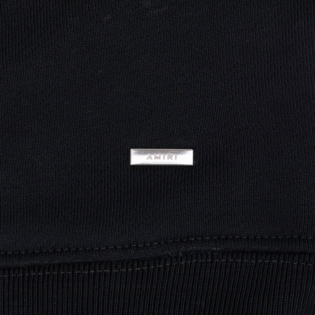 Faded Black Amiri Track Patch-Embellished Hoodie