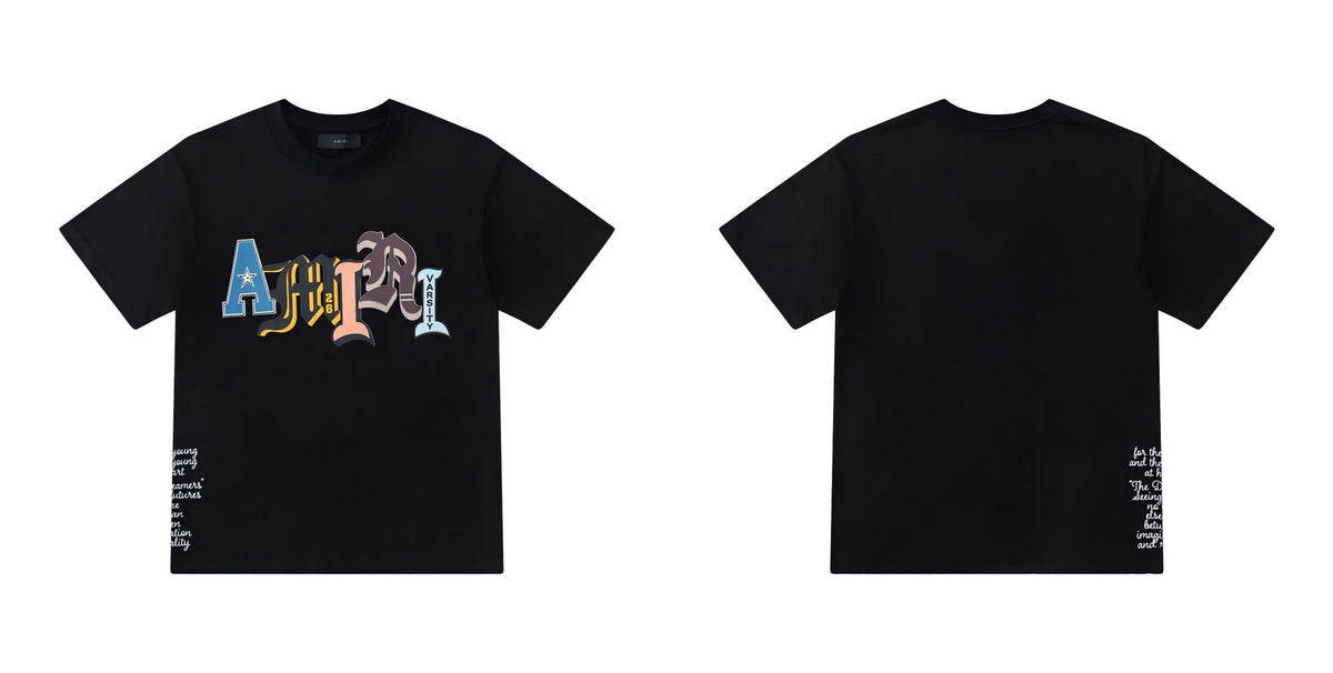 Amiri Club Letter Graphic Crew Neck T-Shirt Unisex