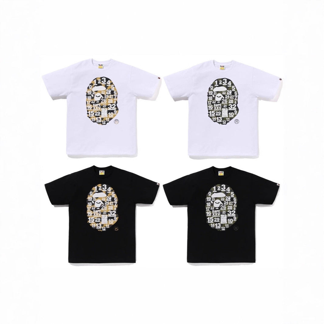 Bape Ape Head Shark Baby Milo Multi‑Print Heavyweight Tee Multi‑Style