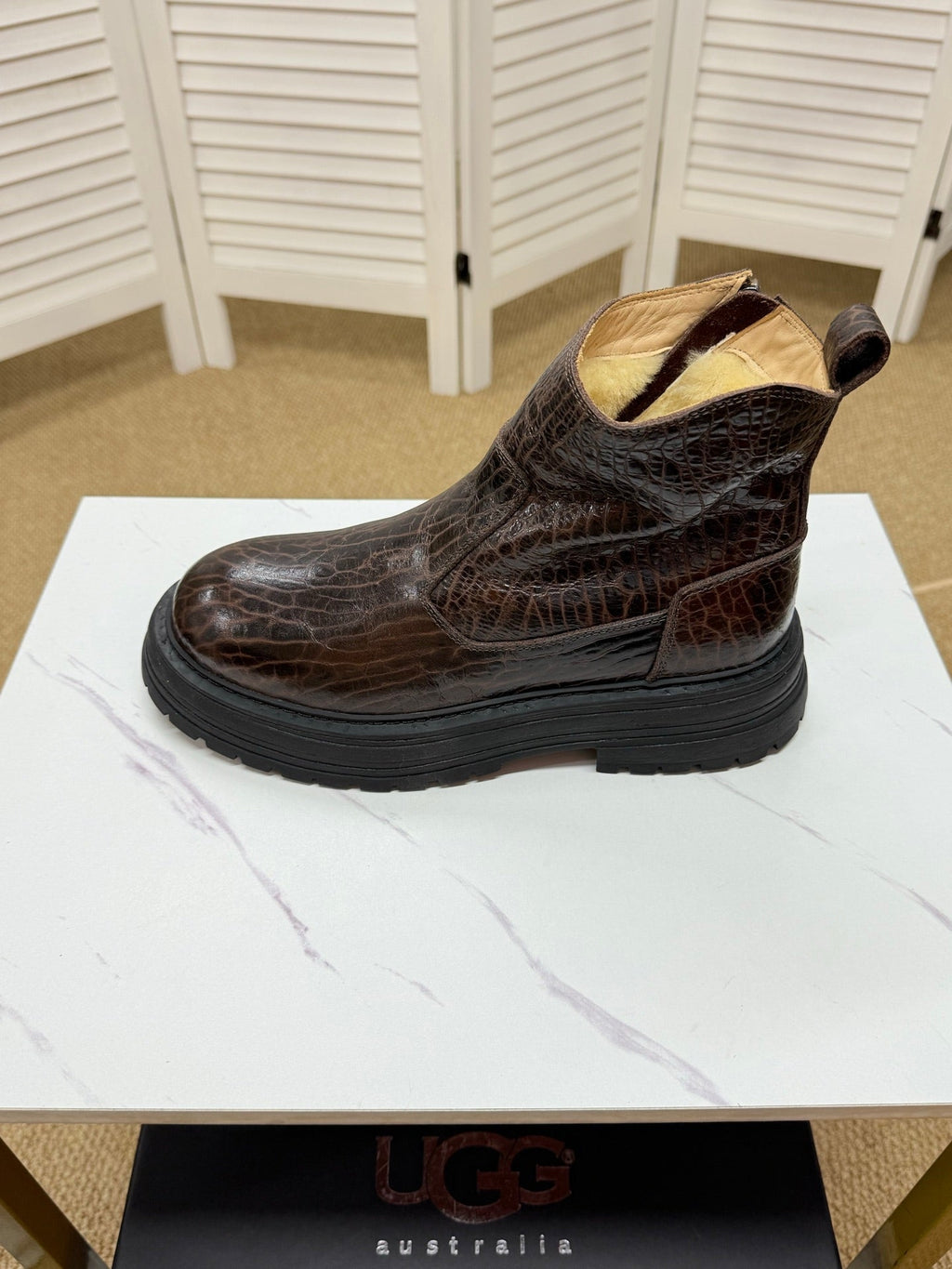 UGG Dark Brown Leather Chelsea Boots