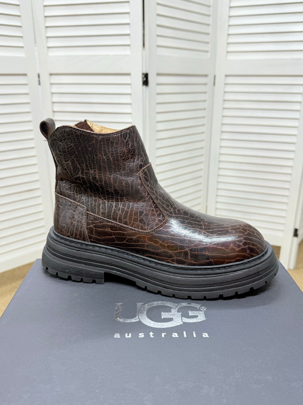 UGG Dark Brown Leather Chelsea Boots