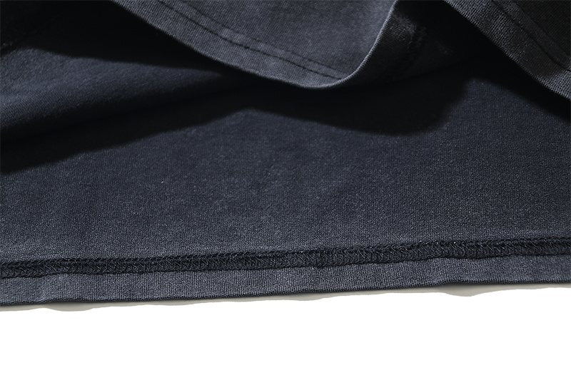 VALE USA Washed Black Front Graphic T-Shirt