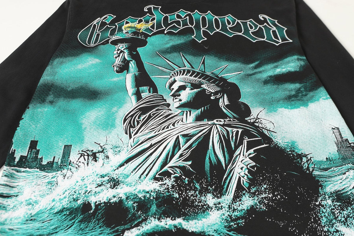 Godspeed Statue of Liberty Graphic Long-Sleeve T-Shirt