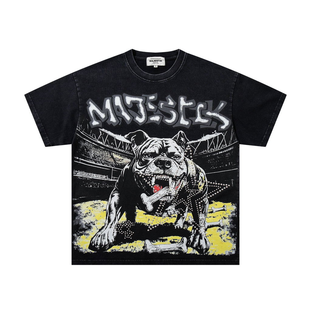 MAJESTIK Bulldog Graphic Short-Sleeve T-Shirt