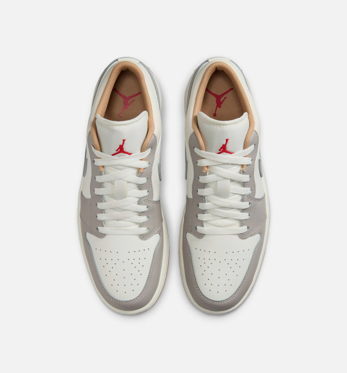 Air Jordan 1 Low Men's Sneakers - Sail / Fire Red / College Grey / Straw