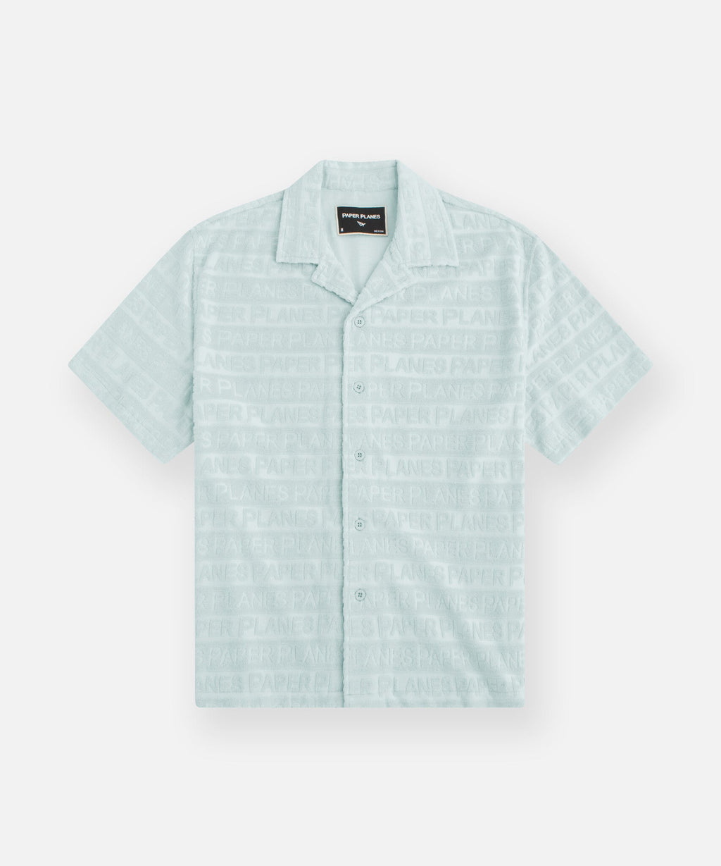 Paper Planes Beachfront Terry Cloth Button Down Shirt