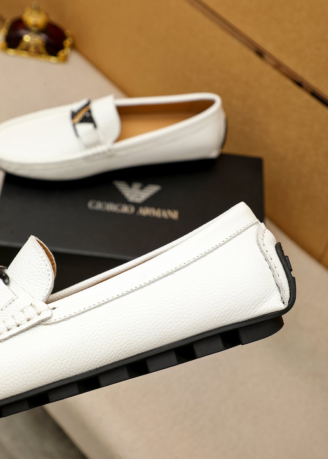 Prada White Metal-Buckle Loafers
