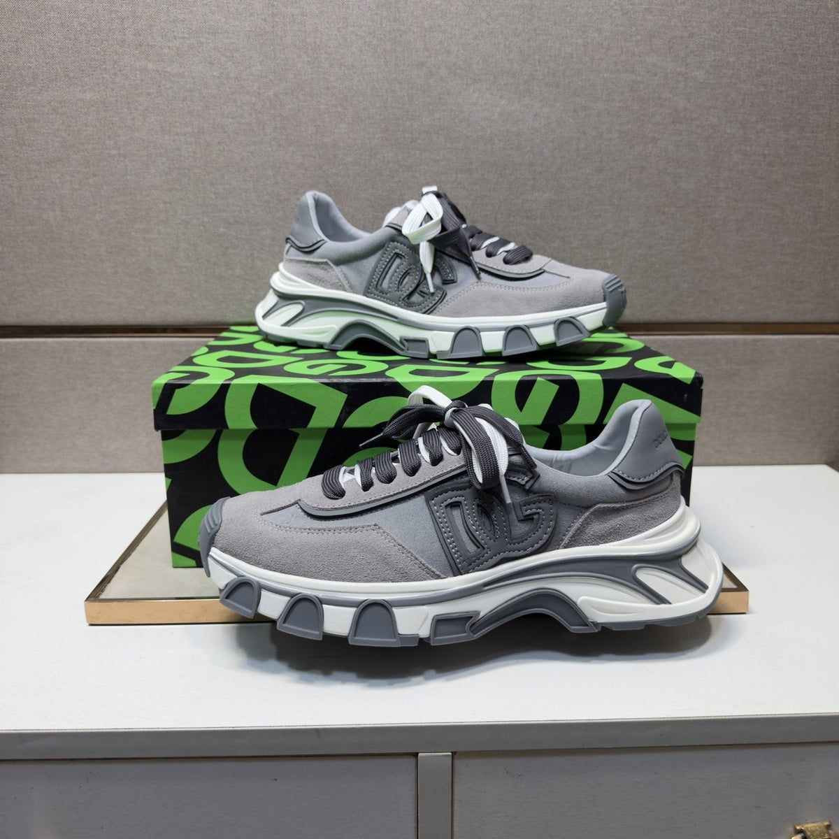 Dolce & Gabbana Gray Paneled Sneakers