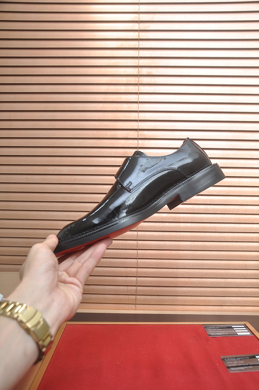 Christian Louboutin Black Buckle Dress Shoes - Silver-Tone Hardware