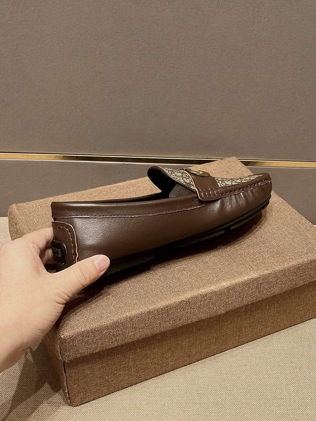 Dior Men's Patterned Vamp Buckle Loafers